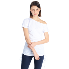 Off Shoulder Tie-Up T-Shirt