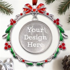 Metal X mas Wreath Ribbon Ornament