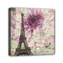Purple Floral Vintage Paris Eiffel Tower Art Mini Canvas 6  x 6  (Framed) View1