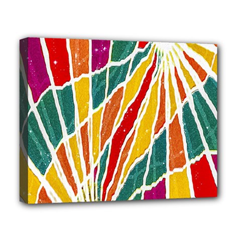 Multicolored Vibrations Deluxe Canvas 20  X 16  (framed) by dflcprints