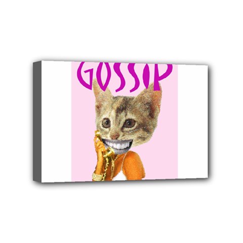 Gossip Mini Canvas 6  X 4  (framed)