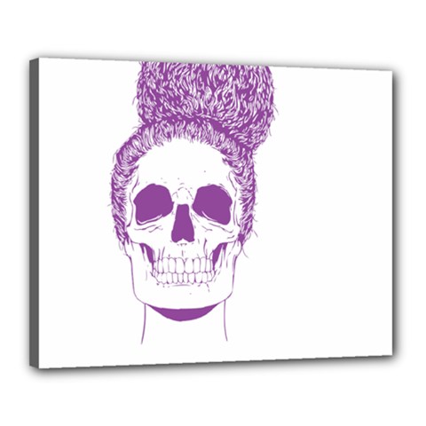 Purple Skull Bun Up Canvas 20  X 16  (framed) by vividaudacity