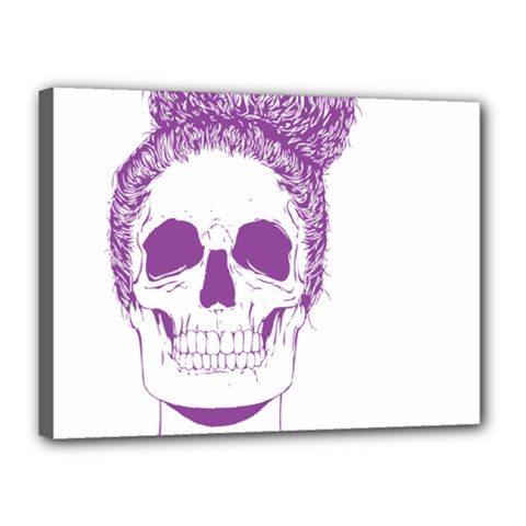 Purple Skull Bun Up Canvas 16  X 12  (framed) by vividaudacity