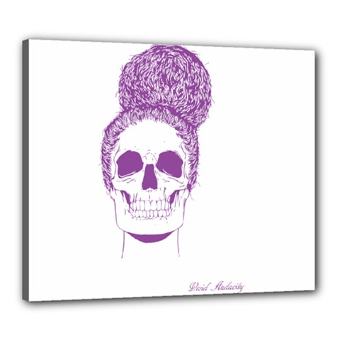 Purple Skull Bun Up Canvas 24  X 20  (framed) by vividaudacity