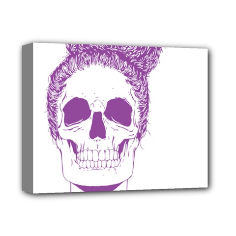 Purple Skull Bun Up Deluxe Canvas 14  X 11  (framed) by vividaudacity