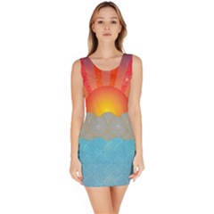 Oriental Sunset Bodycon Dress