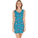 Blue distorted weave Bodycon Dress View1
