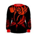 Red Rose Etching On Black Women s Sweatshirt View1