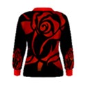 Red Rose Etching On Black Women s Sweatshirt View2