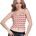 Mint Pink Modern Retro Chevron Patchwork Pattern Women s Spaghetti Strap Bra Top View1