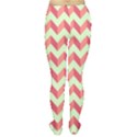 Mint Pink Modern Retro Chevron Patchwork Pattern Tights View2