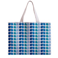 Blue Green Leaf Pattern Tiny Tote Bag by GardenOfOphir
