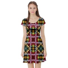 Cute Pretty Elegant Pattern Short Sleeve Skater Dress