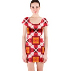 Cute Pretty Elegant Pattern Short Sleeve Bodycon Dress