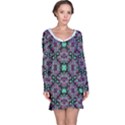 Floral Arabesque Print Long Sleeve Nightdress View1