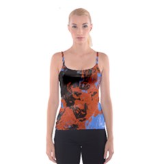 Orange Blue Black Texture Spaghetti Strap Top