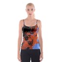 Orange blue black texture Spaghetti Strap Top View1