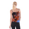 Orange blue black texture Spaghetti Strap Top View2