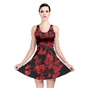 Dark Red Floral Print Reversible Skater Dress View1
