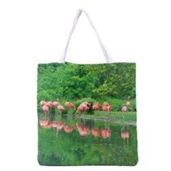 Flamingo Birds At Lake Grocery Tote Bag