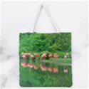 Flamingo Birds at lake Grocery Tote Bag View2