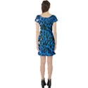 Florescent Blue Cheetah  Short Sleeve Skater Dress View2