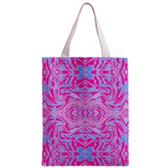 Trippy Florescent Pink Blue Abstract  Classic Tote Bag by OCDesignss