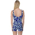 Bright Blue Cheetah Bling Abstract  One Piece Boyleg Swimsuit View2