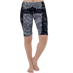 Goth Brocade Cross Cropped Leggings 