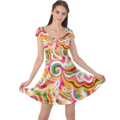 Sunshine Swirls Cap Sleeve Dress
