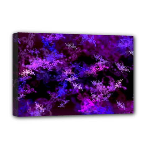 Purple Skulls Goth Storm Deluxe Canvas 18  X 12  (framed)