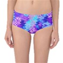 Blue and Purple Marble Waves Mid-Waist Bikini Bottoms View1