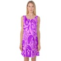 Purple Skull Sketches Sleeveless Satin Nightdresses View1