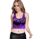 Purple Skulls Goth Storm Racer Back Crop Tops View1