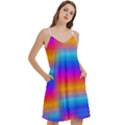 Psychedelic Rainbow Heat Waves Women s Reversible Sports Bra with Border View3