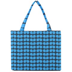 Blue Gray Leaf Pattern Tiny Tote Bags by GardenOfOphir