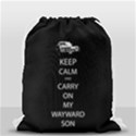 Keep Calm and Carry On My Wayward Son Drawstring Bag (Small) View2