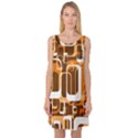 Retro Pattern 1971 Orange Sleeveless Satin Nightdresses View1