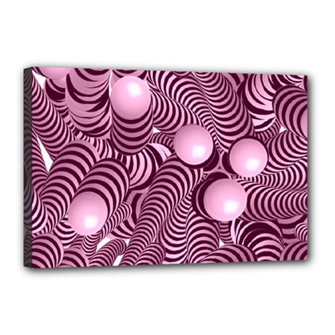 Doodle Fun Pink Canvas 18  X 12 