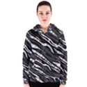 Black&White Zebra Abstract  Women s Zipper Hoodies View1