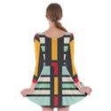 Mirrored rectangles in retro colors Long Sleeve Skater Dress View2