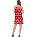 Red Peony Flower Pattern Women s Reversible Sports Bra with Border View4