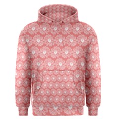 Coral Pink Gerbera Daisy Vector Tile Pattern Men s Pullover Hoodies