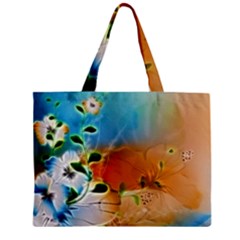 Wonderful Flowers In Colorful And Glowing Lines Zipper Tiny Tote Bags by FantasyWorld7