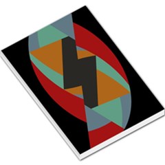 Fractal Design In Red, Soft-turquoise, Camel On Black Large Memo Pads
