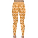 Yellow And White Owl Pattern Yoga Leggings View1