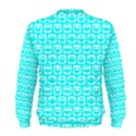 Aqua Turquoise And White Owl Pattern Men s Sweatshirts View2
