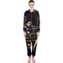 Beautiful Elephant Made Of Golden Floral Elements Hooded Jumpsuit (Ladies)  View1