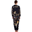 Beautiful Elephant Made Of Golden Floral Elements Hooded Jumpsuit (Ladies)  View2