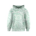 Mint green And White Baroque Floral Pattern Kid s Pullover Hoodies View1